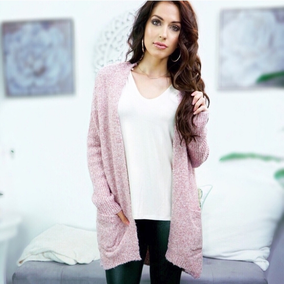 Pink Oversized Cardigan Sweater - Picture 7 of 10